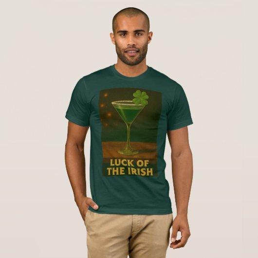 St. Patrick's Day Luck Of The Irish Clover Martini Tシャツ (正面フル)