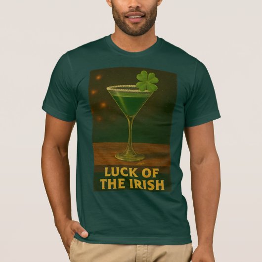 St. Patrick's Day Luck Of The Irish Clover Martini Tシャツ (正面)