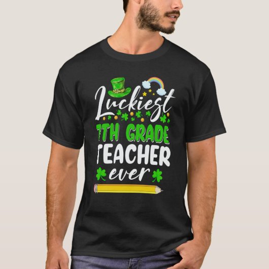St Patrick's Day Luckiest 7th Grade Teacher Ever S Tシャツ (正面)