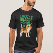 St Patrick's Day Lucky Beagle Mom Tシャツ (正面)