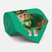 St Patrick's Day Lucky Cat Green  ネクタイ (ロール)