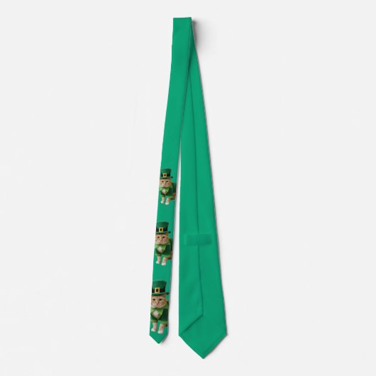 St Patrick's Day Lucky Cat Green  ネクタイ (裏面)