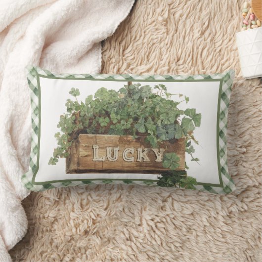  St Patrick's Day Lucky Clover ランバークッション (ブランケット)