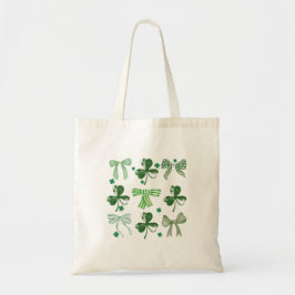 St. Patrick's Day Lucky Clover and Bow トートバッグ