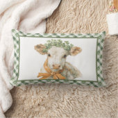 St Patrick's Day Lucky Clover Cow ランバークッション (ブランケット)