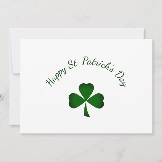 St. Patrick's Day Lucky Green Shamrock Holiday カード (正面)