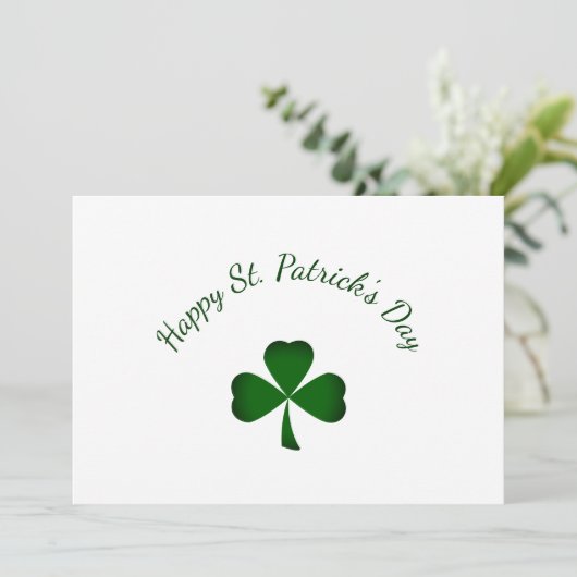 St. Patrick's Day Lucky Green Shamrock Holiday カード (スタンド正面)