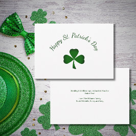 St. Patrick's Day Lucky Green Shamrock Holiday カード