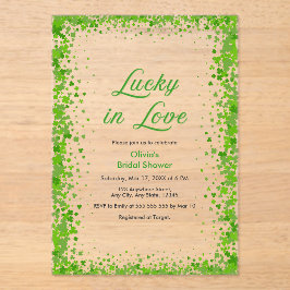 St Patrick's Day Lucky in Love Bridal Shower  アクリル招待状