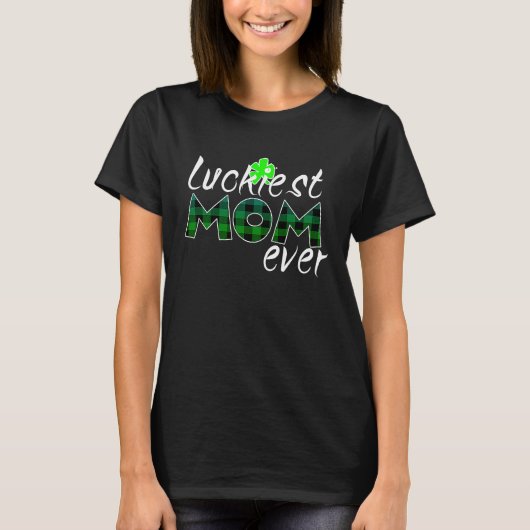 St Patricks Day Lucky Irish Shamrock C Lucky Mom M Tシャツ (正面)