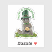 St Patrick's Day - Lucky Raccoon シール (シート)