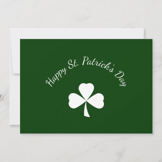 St. Patrick's Day Lucky Shamrock Green Holiday カード (正面)