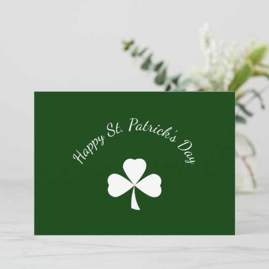 St. Patrick's Day Lucky Shamrock Green Holiday カード (スタンド正面)