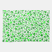 St Patrick's Day Lucky Shamrocks Confetti Pattern キッチンタオル (横)