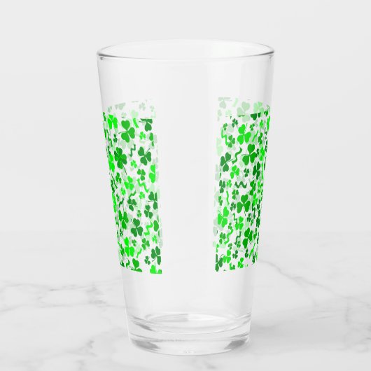 St Patrick's Day Lucky Shamrocks Confetti Pattern タンブラーグラス (右)