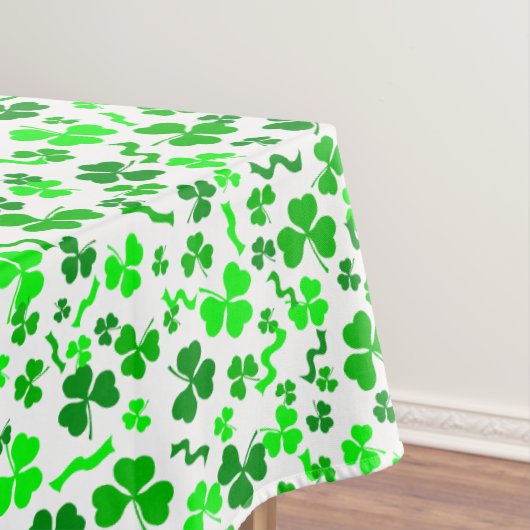St Patrick's Day Lucky Shamrocks Confetti Pattern テーブルクロス (インサイチュ)