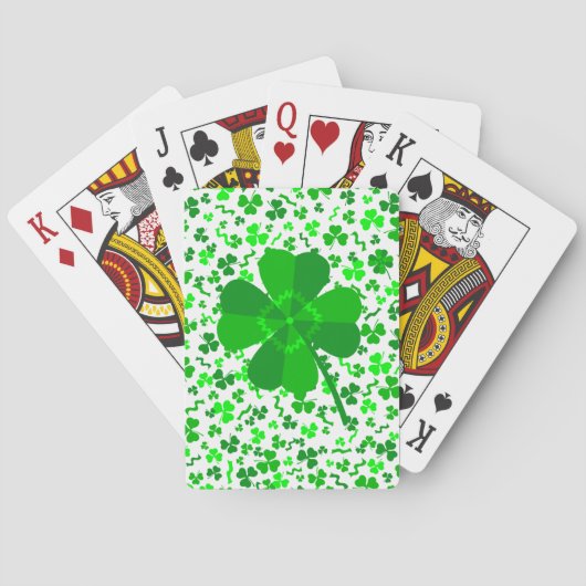 St Patrick's Day Lucky Shamrocks Confetti Pattern トランプ (裏面)