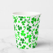 St Patrick's Day Lucky Shamrocks Confetti Pattern 紙コップ (右)