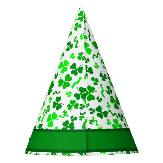 St Patrick's Day Lucky Shamrocks Personalized パーティーハット (裏面)