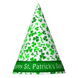 St Patrick's Day Lucky Shamrocks Personalized パーティーハット