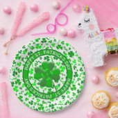 St Patrick's Day Lucky Shamrocks Personalized ペーパープレート (パーティー)