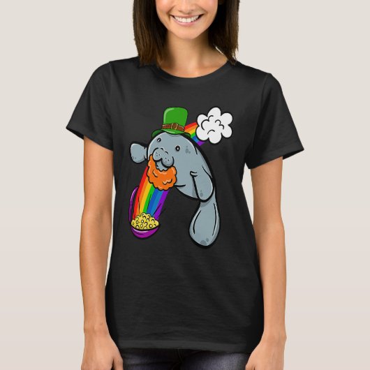 St Patrick's Day Manatee Leprechaun Cute  Boys Gir Tシャツ (正面)