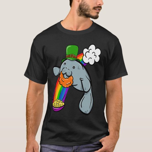 St Patrick's Day Manatee Leprechaun Cute  Boys Gir Tシャツ (正面)