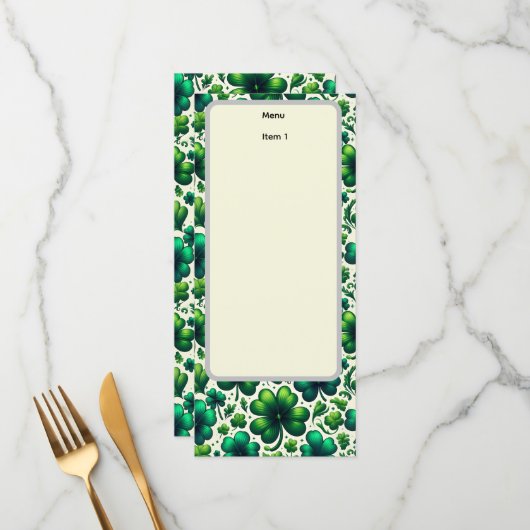 St patricks day menu メニュー (正面/裏面インサイチュ)