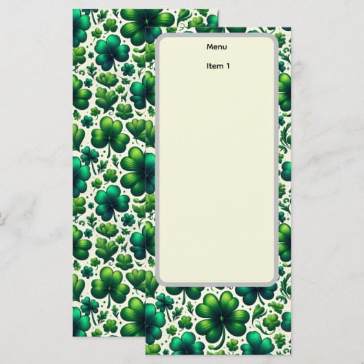 St patricks day menu メニュー (正面/裏面)