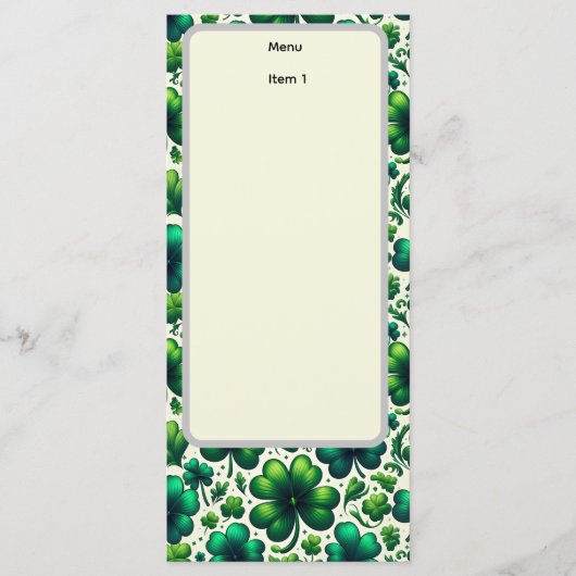 St patricks day menu メニュー (正面)