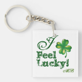 St. Patrick's Day Monogram I Feel Lucky, Shamrock キーホルダー