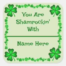 St Patrick's Day Nameタグ スクエアシール