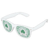 St Patricks Day NAME Irish Clover Green Check レトロサングラス (アングル)