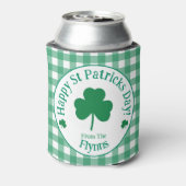 St Patricks Day NAME Irish Clover Green Check 缶クーラー (缶裏面)
