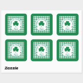 St Patricks Day NAME Irish Clover Green Check LG スクエアシール (シート)