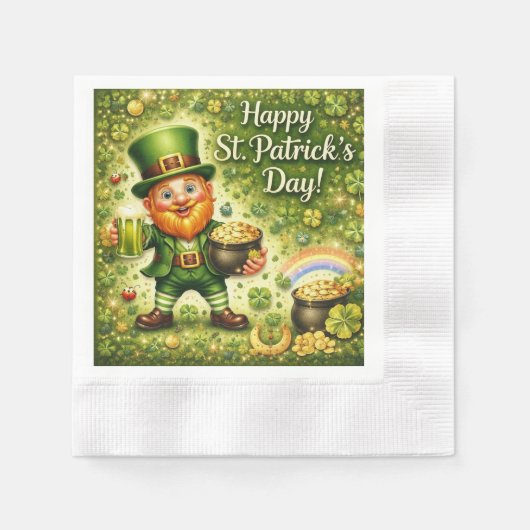 St. Patrick's Day Napkins 縁ありカクテルナプキン (正面)