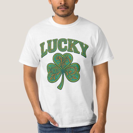 St. Patrick's Day | Ornate Lucky Shamrock Art  Tシャツ (正面)