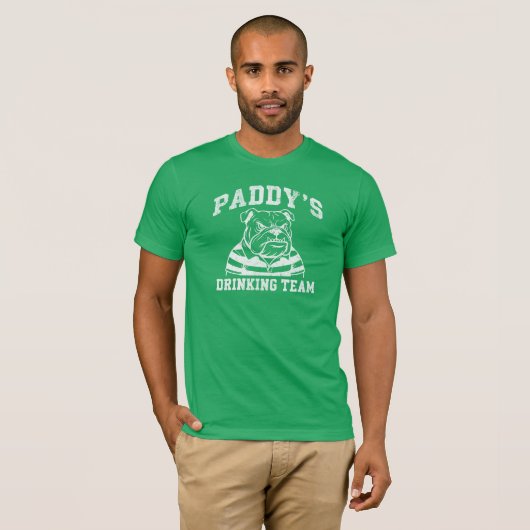 St. Patrick's Day Paddy's Drinking Team Bulldog Tシャツ (正面フル)
