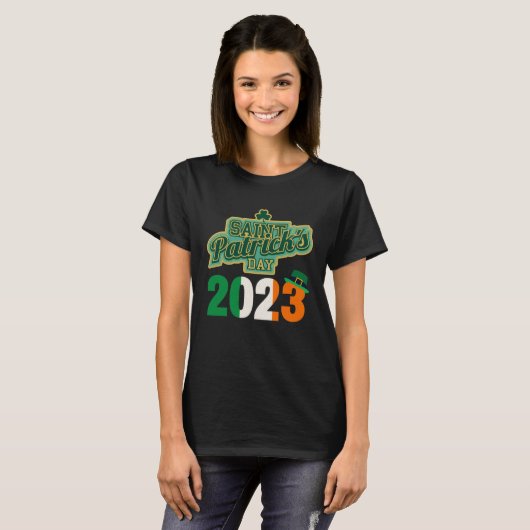 St Patrick's Day Parade 2023 Irish Flag Shamrock L Tシャツ (正面フル)