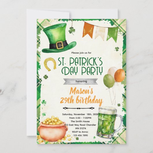St. Patrick's Day Party Invitation 招待状 (正面)