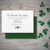 St. Patrick's Day Party Lucky Green Shamrocks 招待状