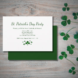 St. Patrick's Day Party Lucky Green Shamrocks 招待状