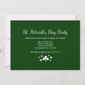St. Patrick's Day Party Lucky Shamrocks Green 招待状 (正面)