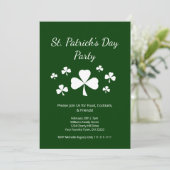 St. Patrick's Day Party Shamrocks Irish Green 招待状 (スタンド正面)