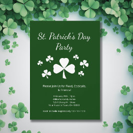 St. Patrick's Day Party Shamrocks Irish Green 招待状
