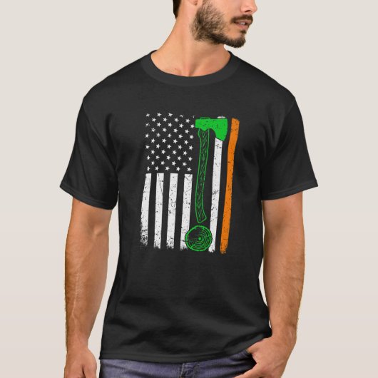 St Patrick's Day Patriotic Woodworking Irish Ameri Tシャツ (正面)