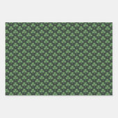 St Patricks Day Pattern Dark Green Cheers Shamrock ラッピングペーパーシート (正面2)