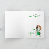 St patricks day Pawsomeの子供のビーグル犬 カード (内部)