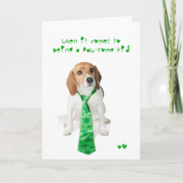 St patricks day Pawsomeの子供のビーグル犬 カード