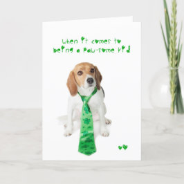 St patricks day Pawsomeの子供のビーグル犬 カード